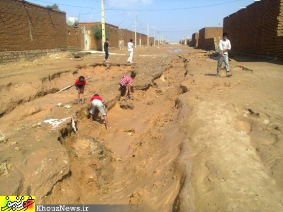 روستای حسین ناهض شوش بعد از سیلاب