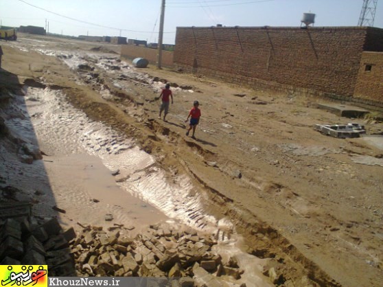 روستای حسین ناهض شوش بعد از سیلاب