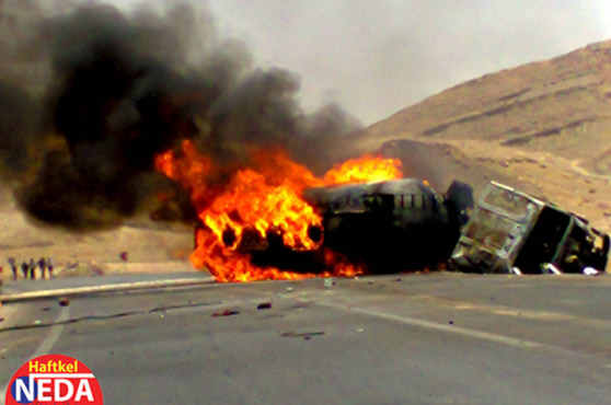 واژگونی تانكر حامل سوخت در محور هفتکل ـ باغملك