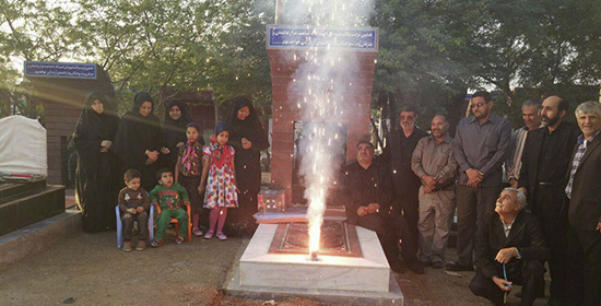 جشن تولد فرزندان شهید مدافع حرم در کنار پدر / تصاویر