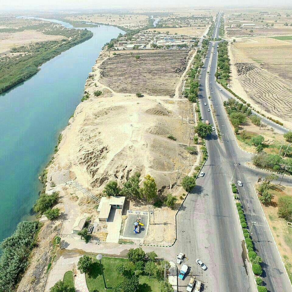 تصویر هوایی تپه ۳۴۰۰ ساله چغا در گتوند