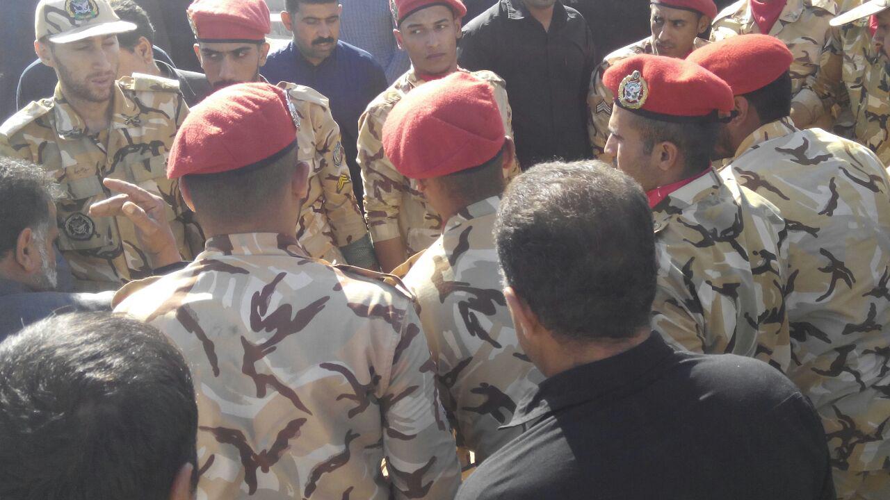 خاکسپاری پیکر سرباز خرمشهری جانباخته در حادثه زلزله