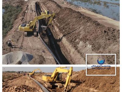 بازدید استاندار خوزستان از طرح احداث ۲۴۰۰ متر خط انحراف فاضلاب ورودی به کانال سلمان در منطقه زردشت