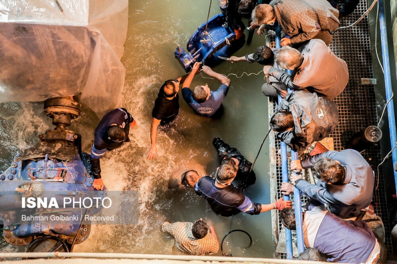 عملیات تعمیر تصفیه‌خانه آب شماره ۲ اهواز /