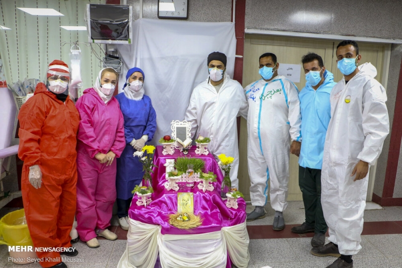 سال نو با مدافعان سلامت در بیمارستان رازی اهواز