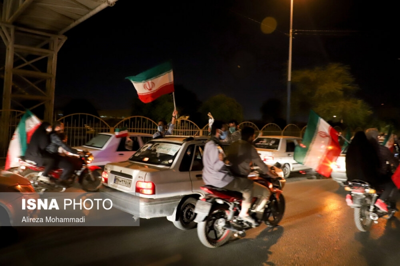 جشن پیروزی ابراهیم رئیسی در انتخابات ریاست جمهوری - اهواز