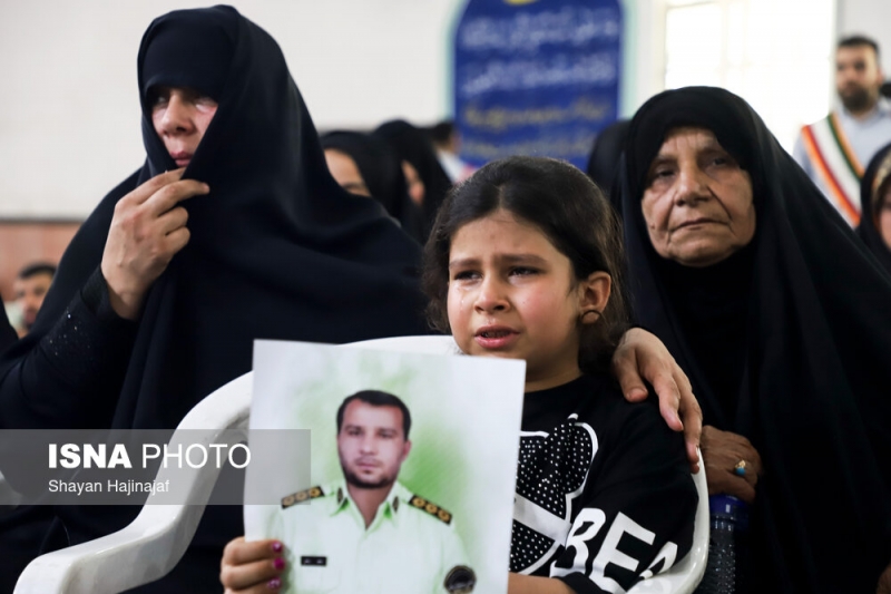 مراسم وداع با پیکر شهید مدافع امنیت در اهواز