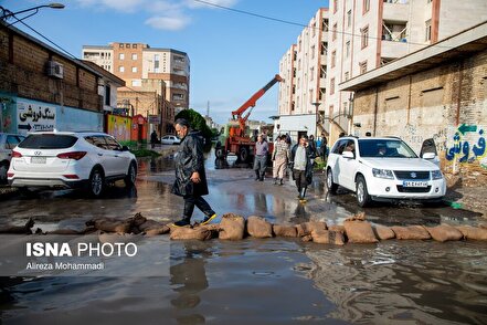 خیابان‌های اهواز پس از باران