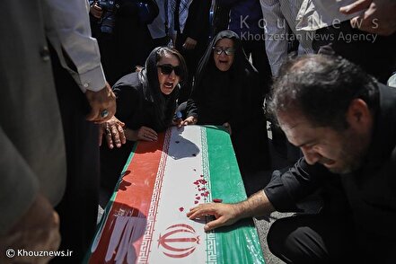 تشییع پیکر هفت شهید حملات رژیم صهیونیستی در اهواز