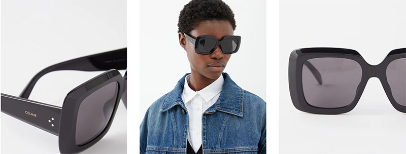 تصویری از دو عینک آفتابی سلین در راست و چپ و یک مدل با عینک سلین در وسط تصویری از دو عینک آفتابی سلین در راست و چپ و یک مدل با عینک سلین در وسط