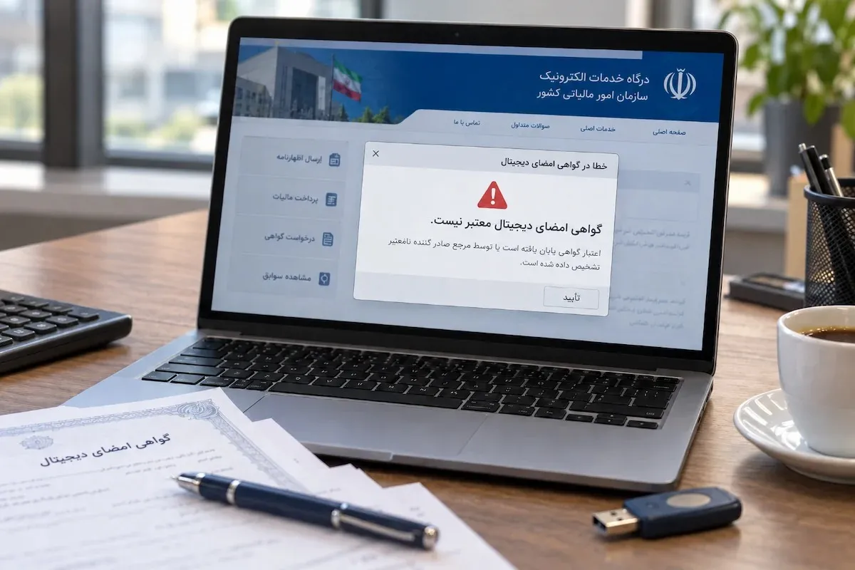 خطاهای دریافت گواهی امضا سامانه مودیان خطاهای دریافت گواهی امضا سامانه مودیان