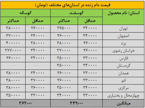 قیمت جدید دام‌زنده ۲۲ آذرماه ۱۴۰۴ اعلام شد/ گوسفند و گوساله گران‌تر شدند + جدول