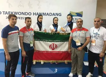 اهتزاز پرچم ایران در کره جنوبی با درخشش بانوی تکواندوکار دزفول
