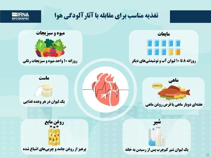 آلودگی هوا؛ چه بخوریم تا سالم بمانیم/ اینفوگرافیک