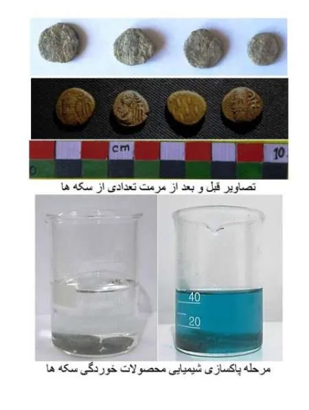 مرمت 71 سکه مفرغی تاریخی مربوط به دوران الیمایی در خرمشهر