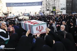 'گزارش تصویری/  تشییع پیکر۱۴ شهید گمنام- اهواز